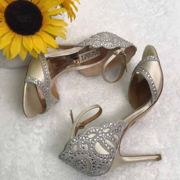 Badgley Mischka Roxy Ankle Strap Heels - Picture 3 of 7